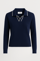 Classic Knit Polo Blå