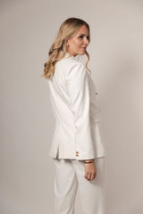 Ivory Double-Breasted Power Suit