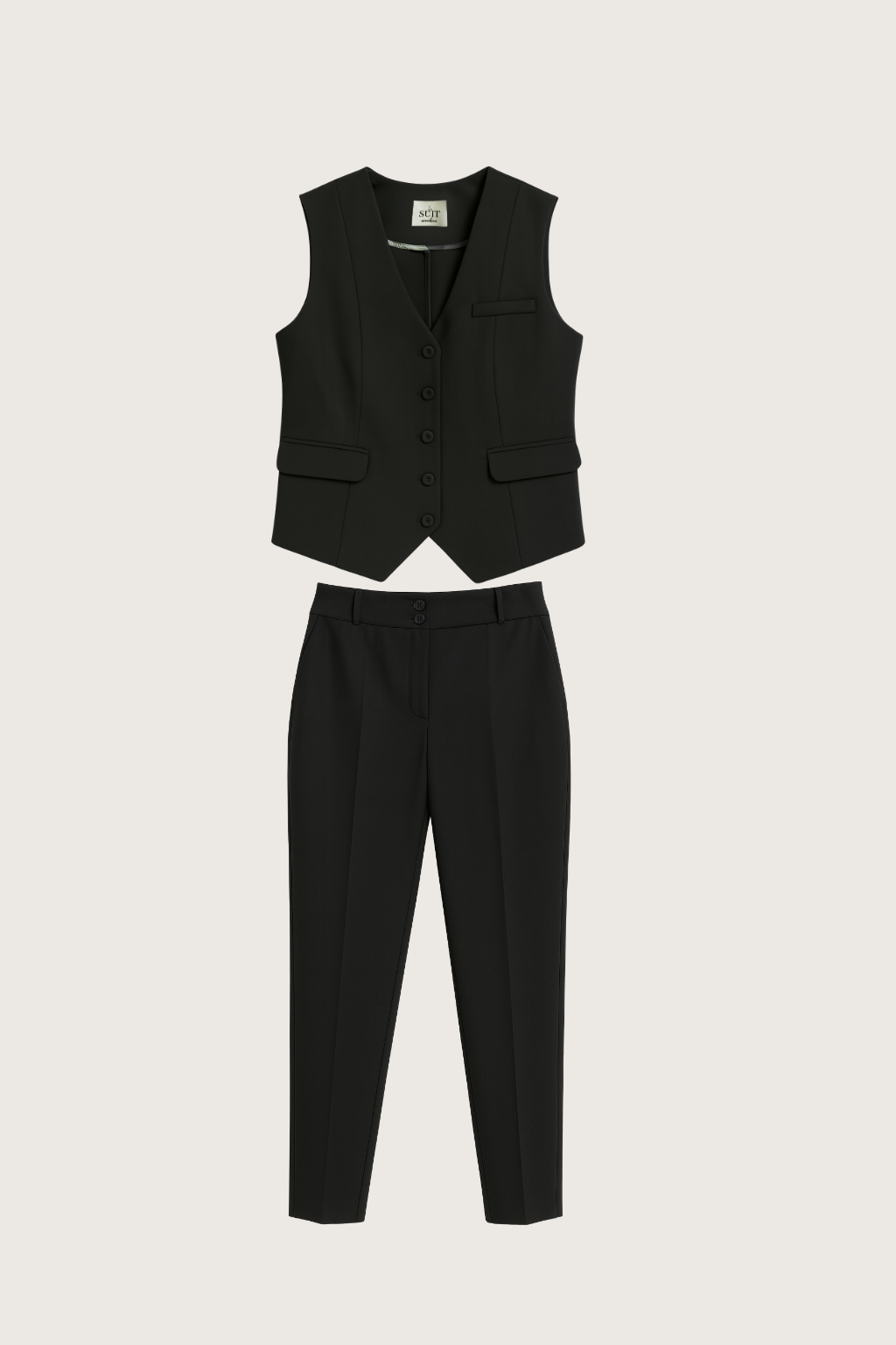Sort vest og bukser
