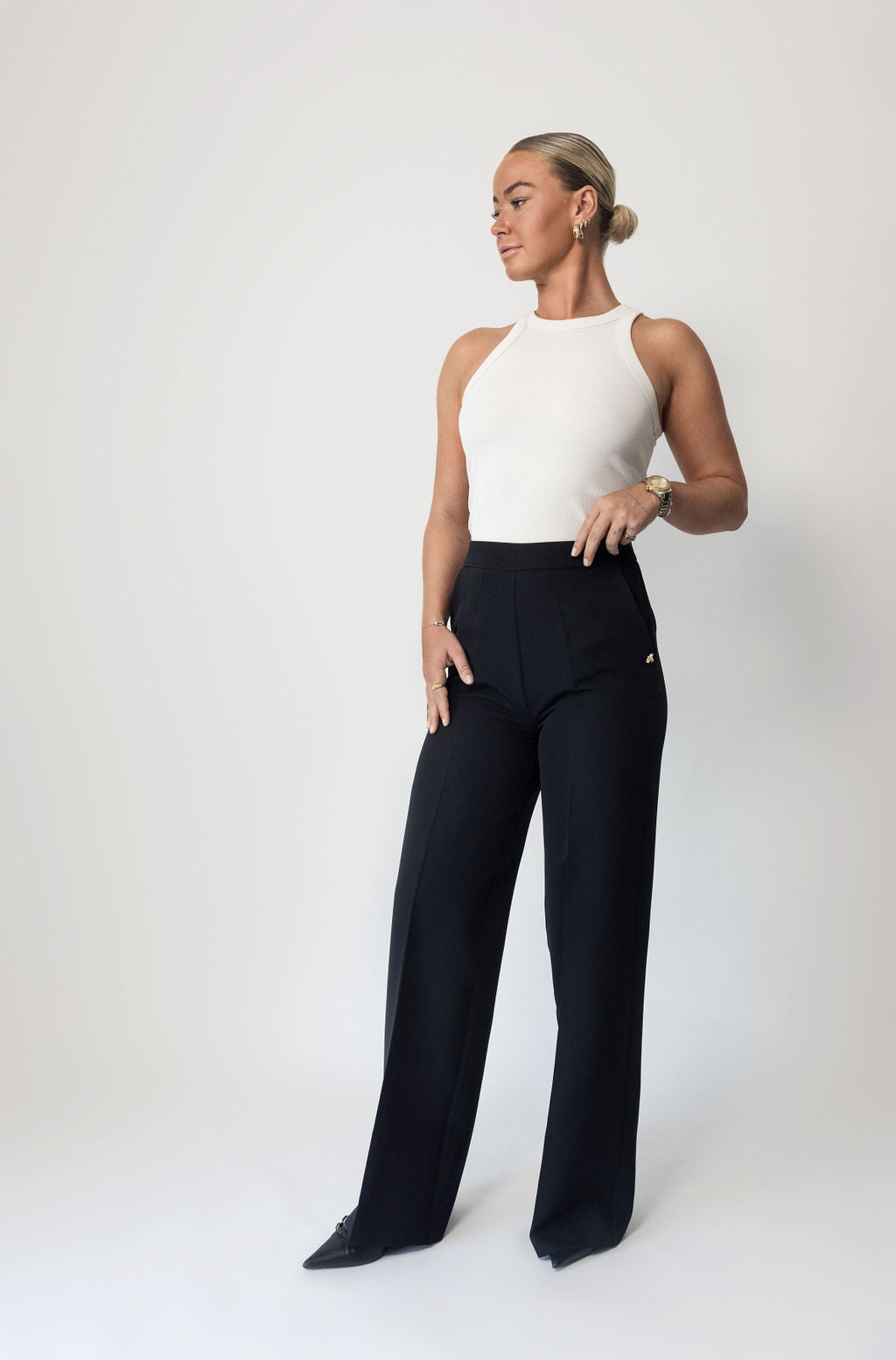 LA SUITs sorte vide bukser til kvinder