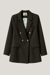 Sort dobbeltradet blazer