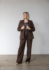 Brun hør blazer