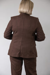 Kvinde blazer i brun bag
