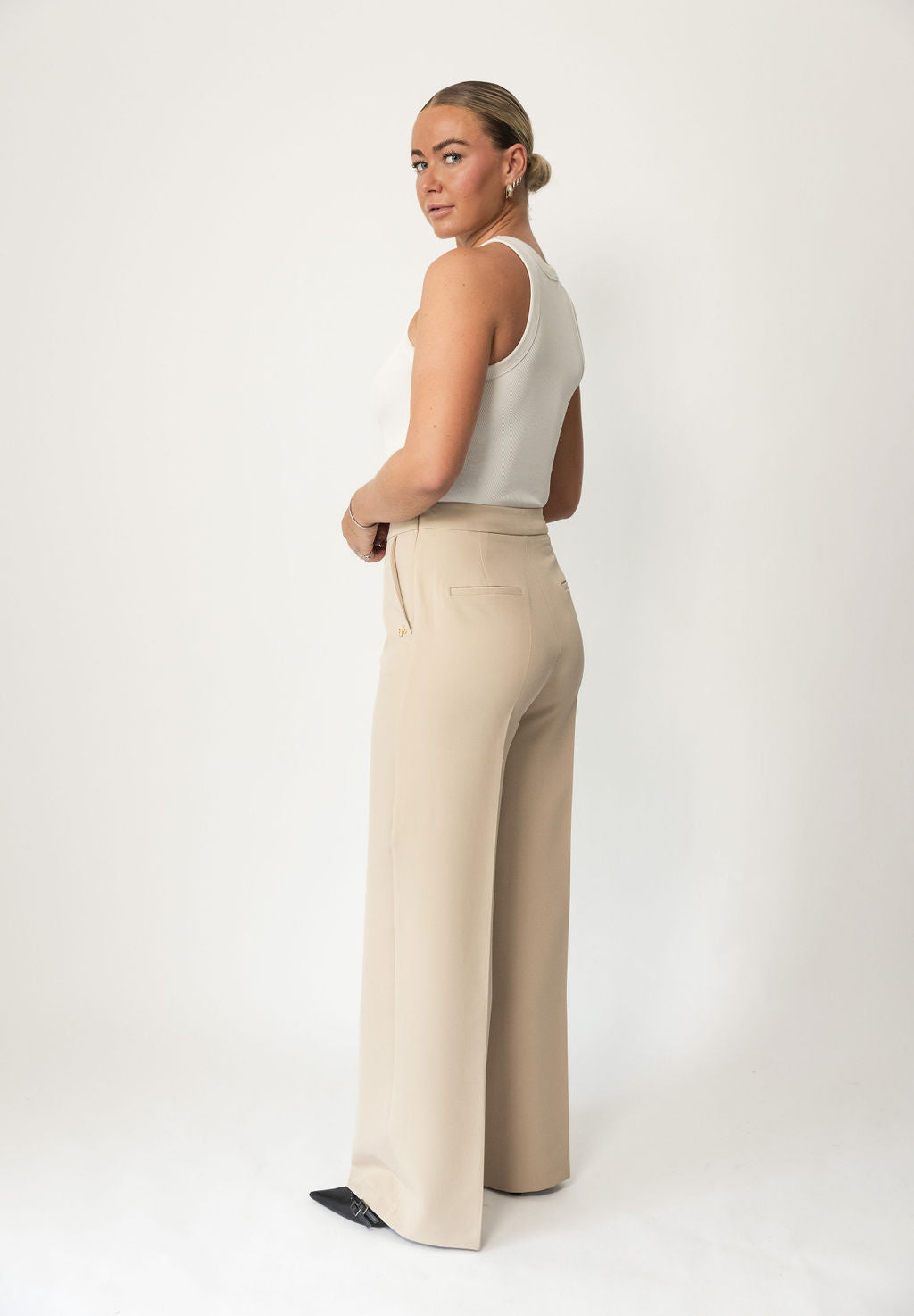 365 Wide bukser i beige