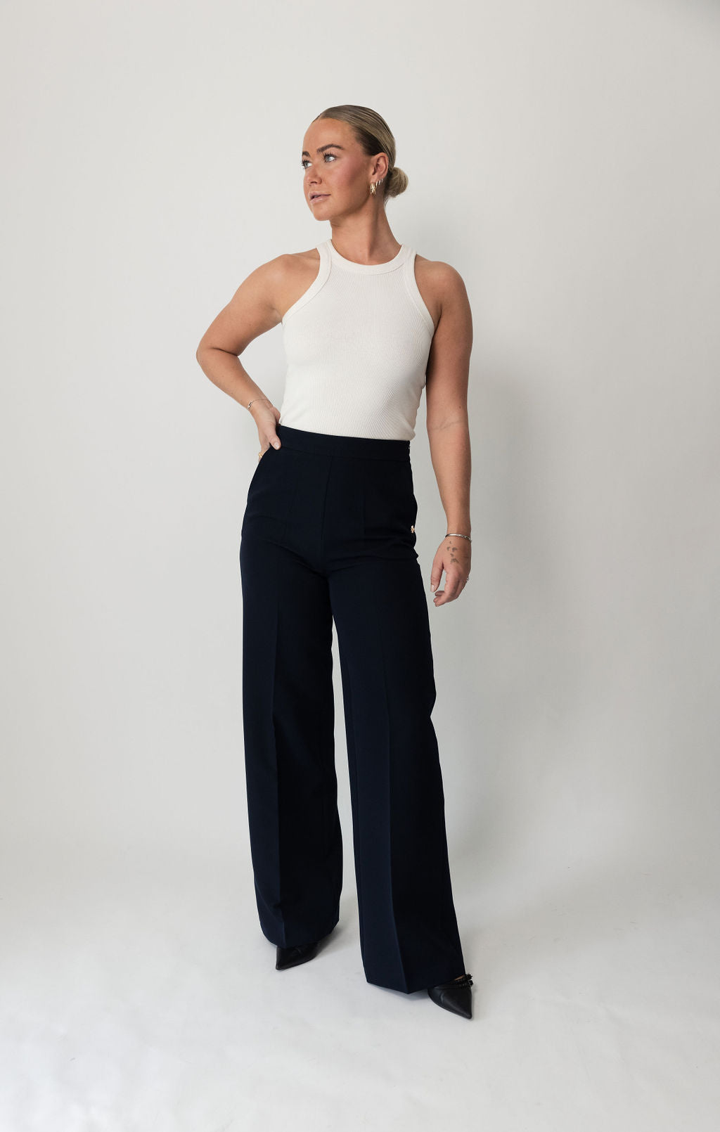 LA SUITs navy vide bukser til kvinder