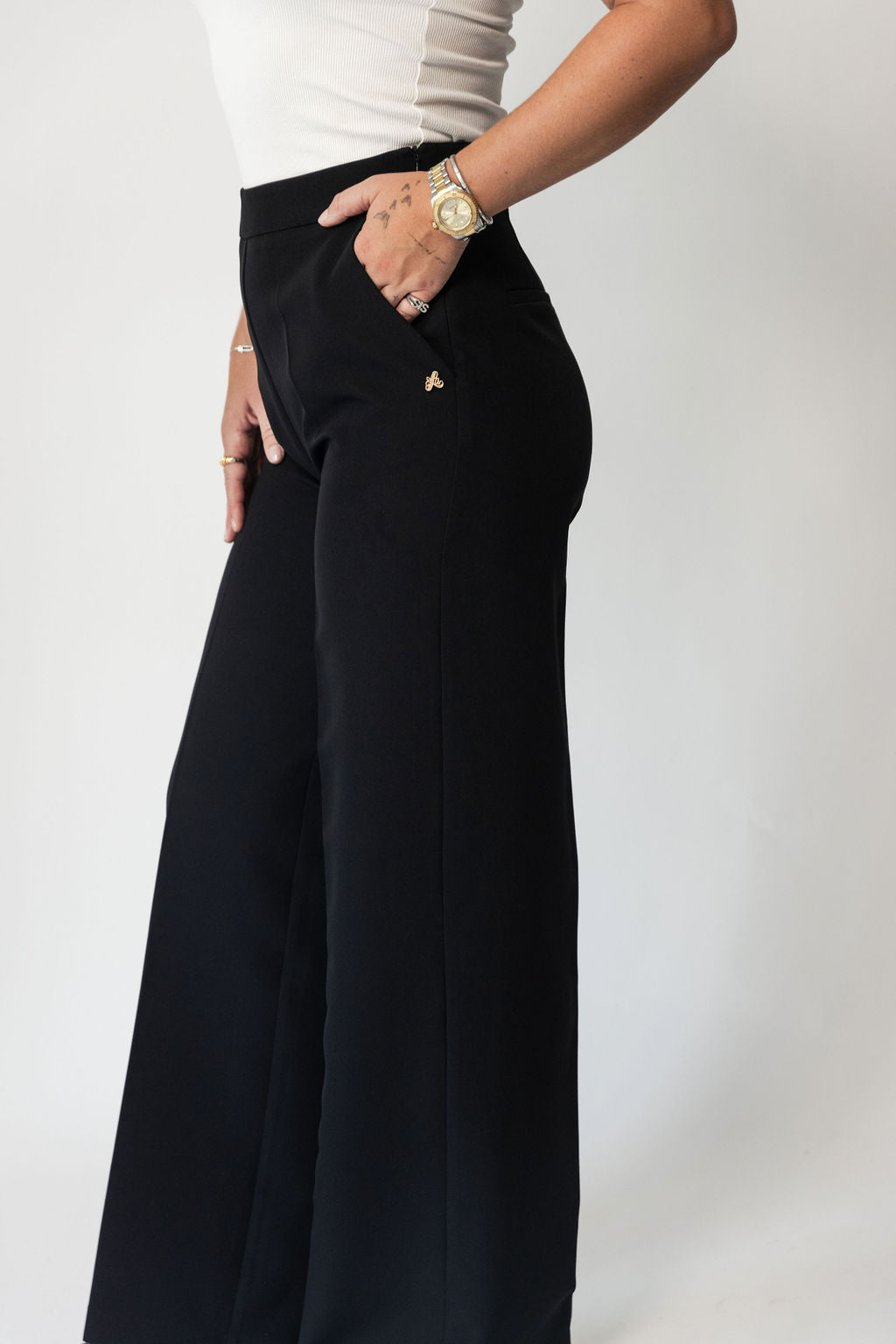 LA SUITs sorte vide bukser til kvinder