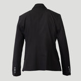 LA SUIT Elegance habitjakke i sort med fire knapper på ærmerne set bagfra.