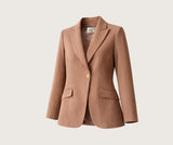 blazer med flot snit til kvinder i caramel farve