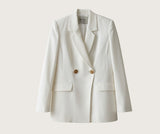 blazer i hvid med guld knapper