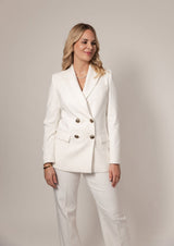 bukser og blazer i hvid