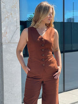 bru hør sæt, hør, hør vest, hør bukser, linen set, linen sæt