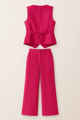 Dame vest og bukser i Pink