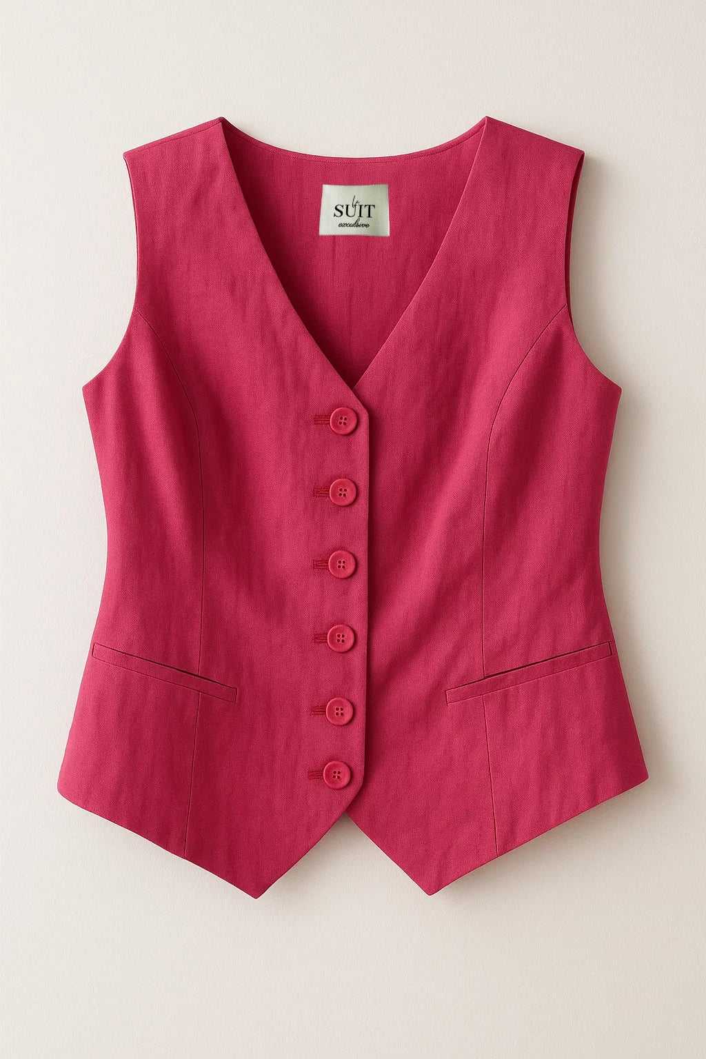 Belinda pink hør vest
