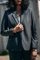 LA SUITs Smukt figursyet Regular Fit Blazer / Grøn Nålestribet