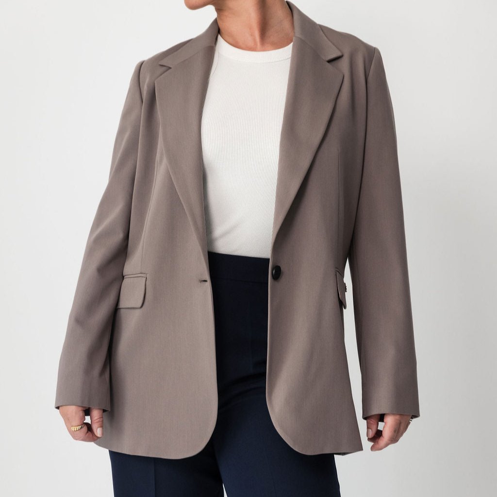 LA SUITs oversized blazer i taupe
